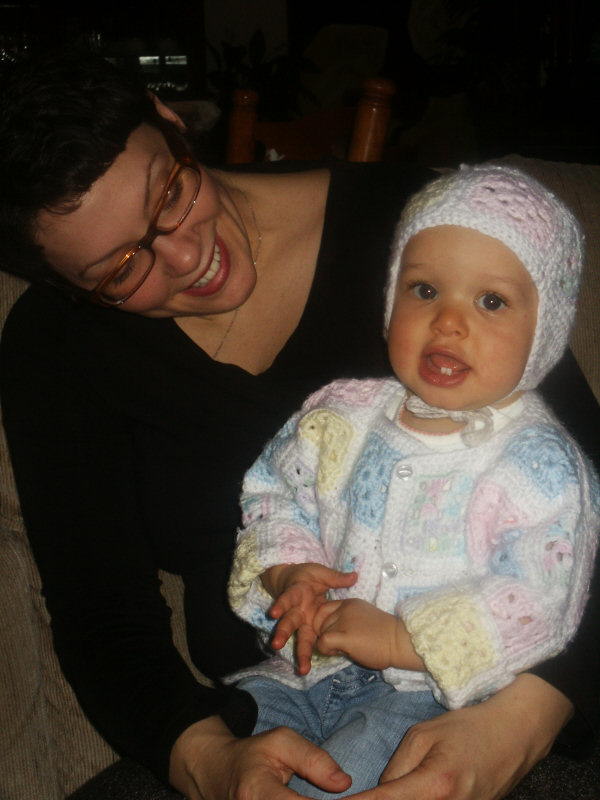 2006 03 26 Ruby wearing Great Gramma Rice's knit 2