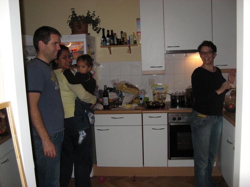 We celebrated Thanksgiving in Holland with Beth, Paul and Bram.  Sara successfully made her first full turkey dinner.  Here's some of the evidence of the mayhem that ensued.  2006 11 25 Crazy Thanksgiving kitchen