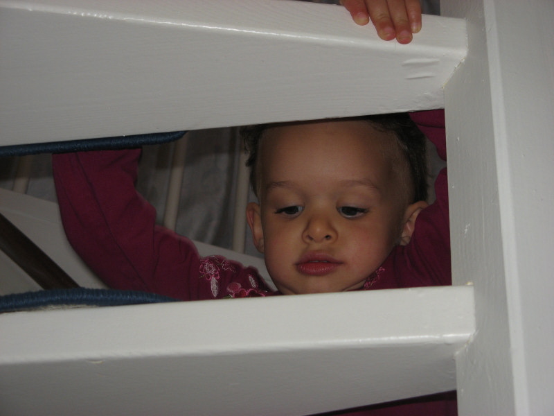 2007 04 30 Climbing the attic stairs