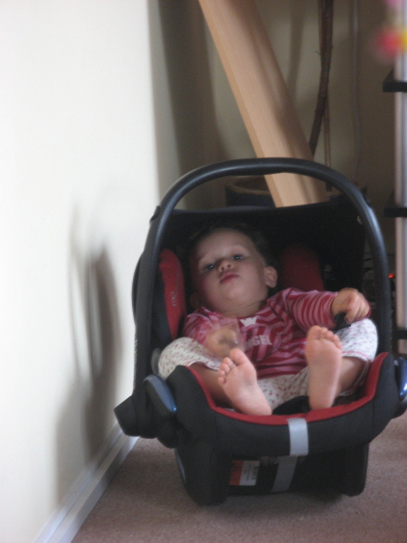 2007 06 23 Ruby in Harper's Car Seat