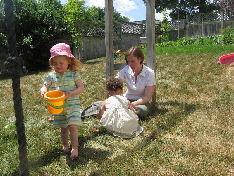 2007 07 06 Joanne filling buckets patiently and repeatedly