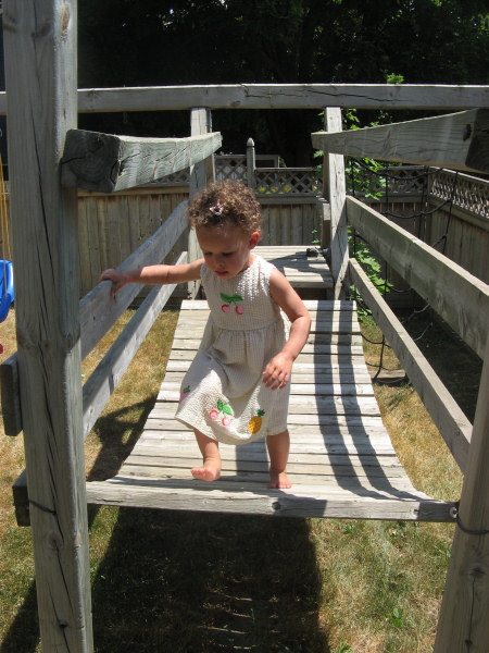 2007 07 06 Ruby braves the bridge