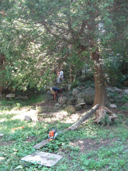 2007 07 22 Making a Path to the Outhouse